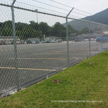 Galvanized Chain Link Security Fence Fabric with Barbed Wire